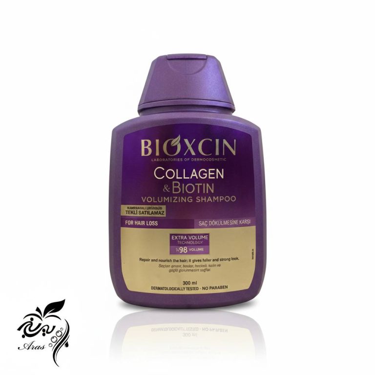 شامپو حجم دهنده بیوکسین مدل کلاژن بیوتین